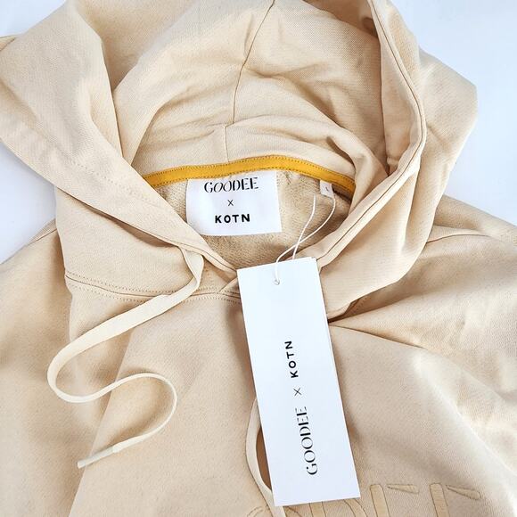 GOODEE x Kotn Women Multicolor Cotton Unisex Kangaroo Relaxed Hoodie Size L - Picture 8 of 8